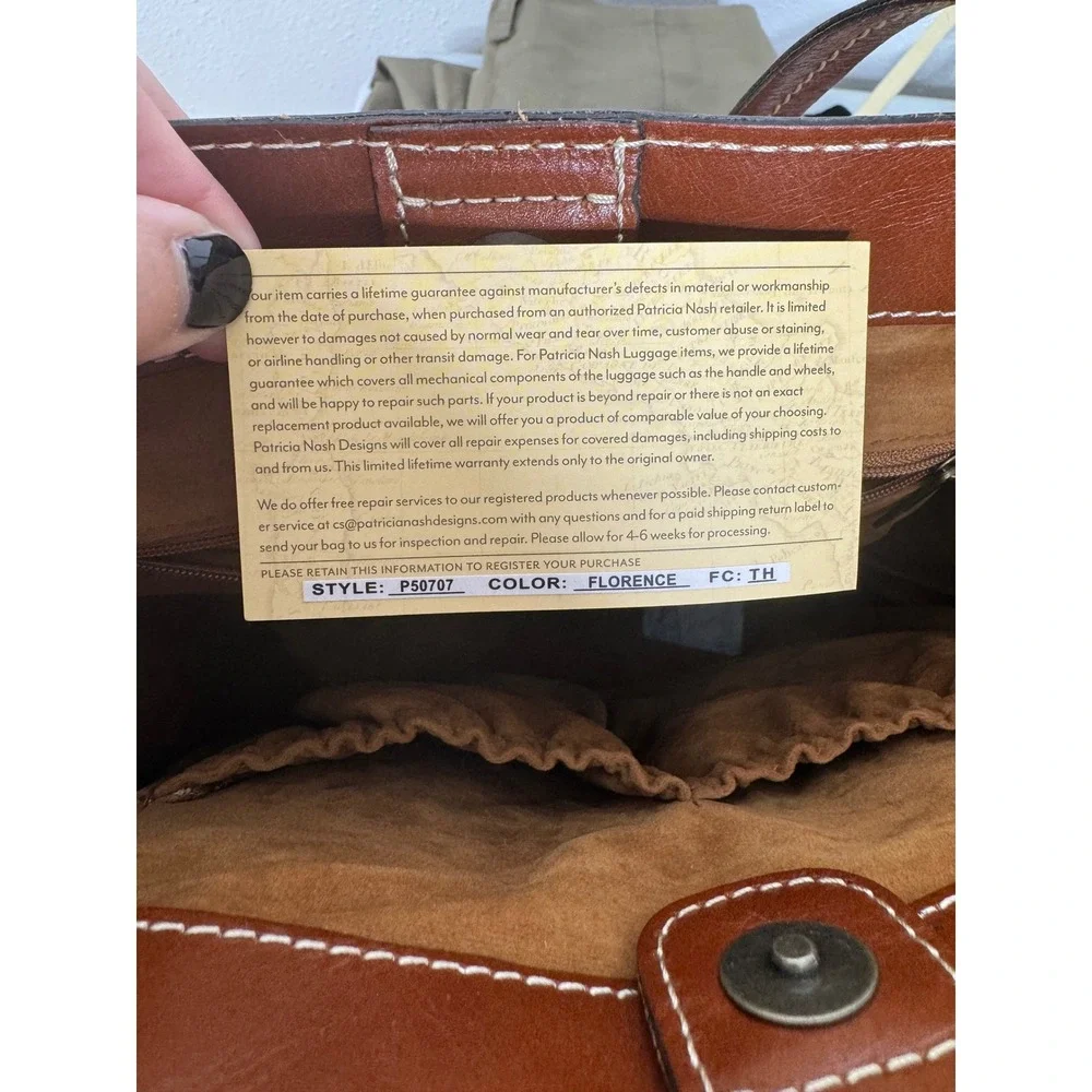 Patricia Nash Toscano Tote Tooled Leather Shoulder Bag Florence Tan P50707 NWT - Picture 8 of 8